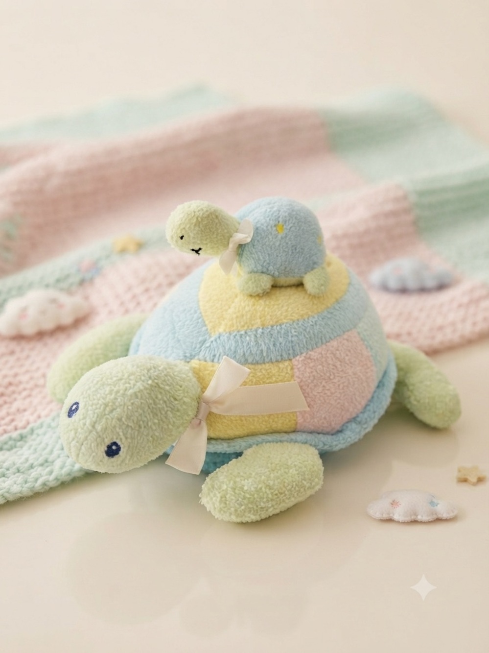Plush Pastel Turtle Stuffed Animal - Blue & Green